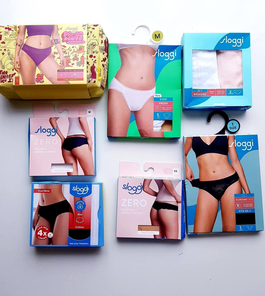 Sloggi kelnaičių didmeninė mix dėžutė - 50 vnt. Su VIDEO!